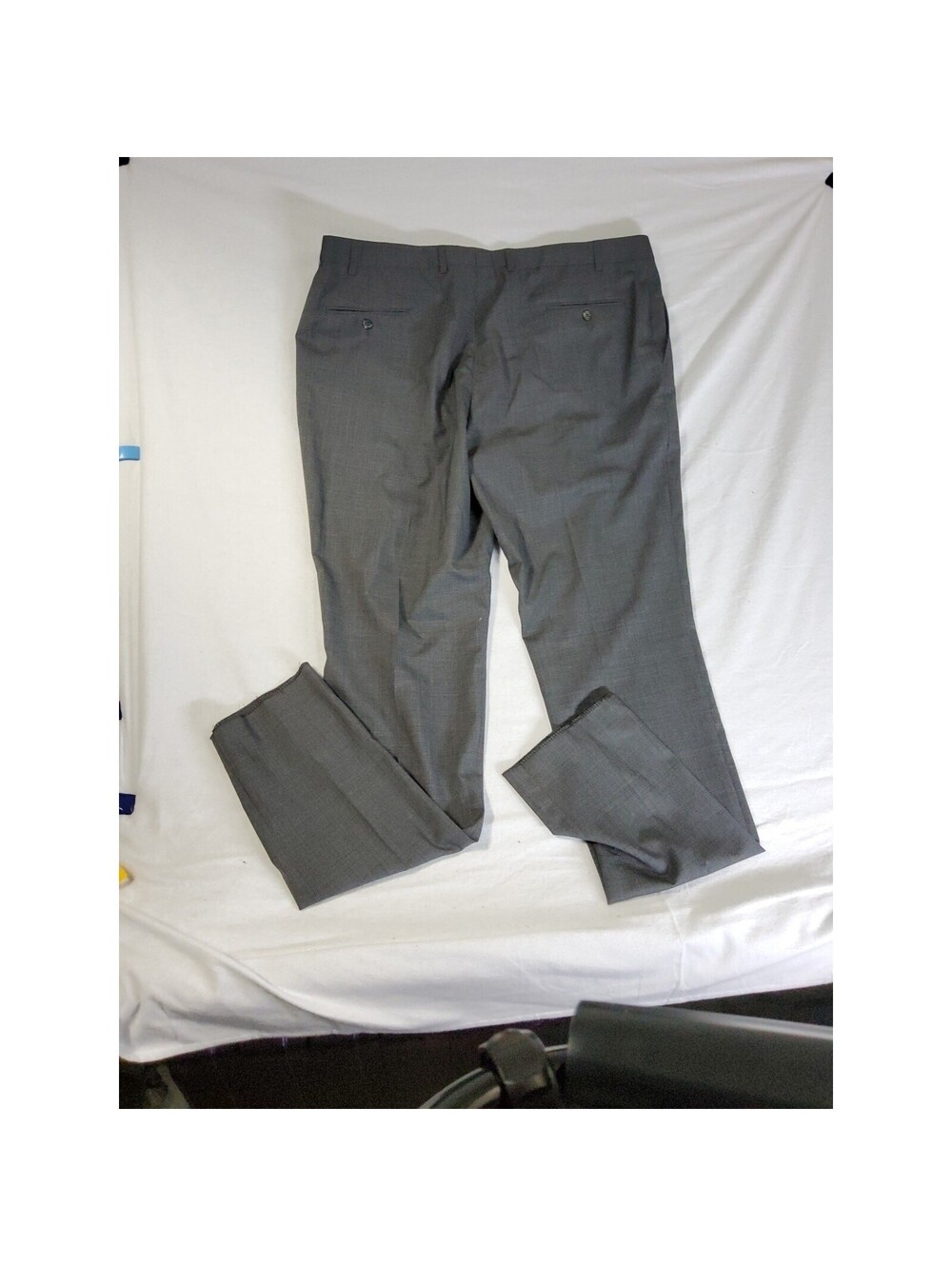 Hart Schaffner Marx New York 100% Wool Dress Pants 44R Unhemmed Gray $155 NWT - Picture 7 of 15